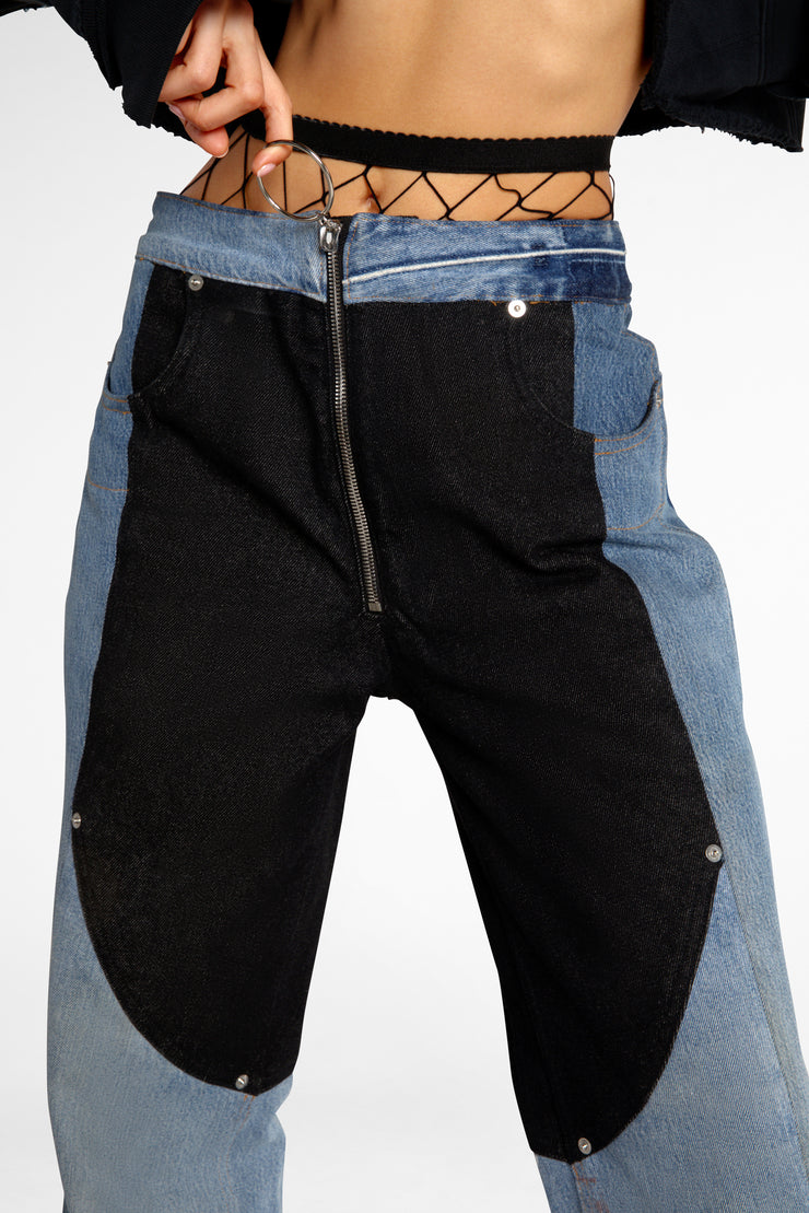 RE-WORK LEVIS BAGGY RING JEAN BLACK